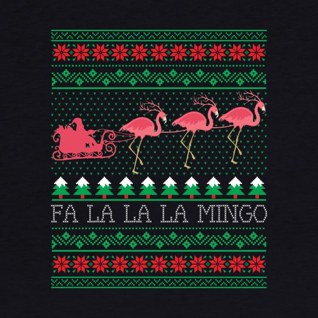 Funny Flamingo Santa Reindeer Flamingo Ugly Christmas Sweater by mrsmitful01